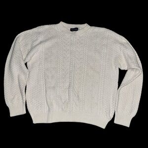 Vintage Britches Great Outdoors chunky cable knit fishermen’s sweater ivory XL